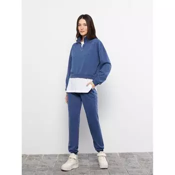 LCW CASUAL Женская толстовка с высоким воротником и длинными рукавами цвета индиго