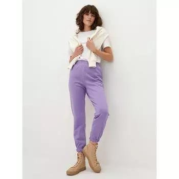 LCW CASUAL Женские спортивные штаны с эластичной резинкой на талии и плоскими карманами с деталями фиолетового цвета
