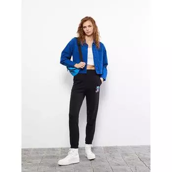 LCW CASUAL Женские спортивные штаны с эластичной резинкой на талии и принтом, черные