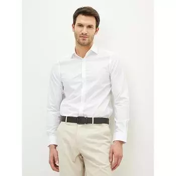 LCW FORMAL Приталенная мужская рубашка из поплина с длинными рукавами