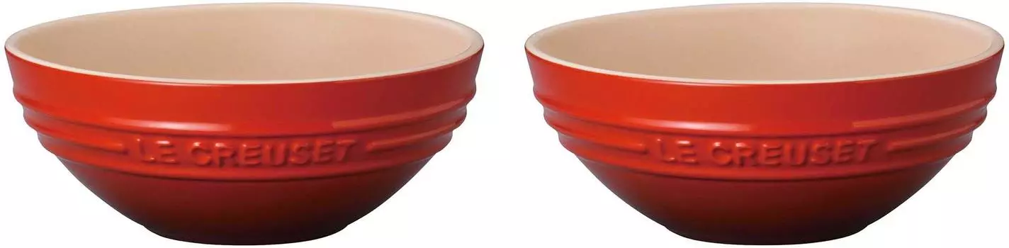 Le Creuset Bowl Multiball 15 cm Cherry Red Heat and Cold Resistant Microwave Oven Safe 2 Pieces Japanese [Authorized Product]