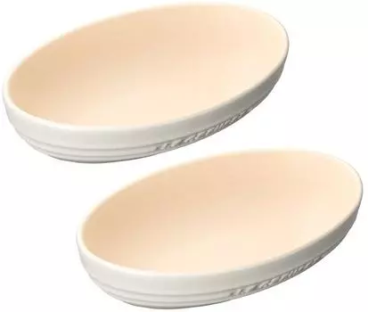 Le Creuset Bowl Oval Ball 23cm White Luster Heat Resistant Cold Resistant Microwave Oven Safe Set of 2 Wedding Gifts Anniversaries Bridal Gifts Favors