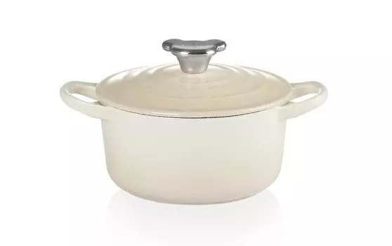Le Creuset литой эмалированный горшок Cocotte Ronde Bear Knob 14 см безе газовая духовка IH можно мыть в посудомоечной машине подарок для ребенка подарок на первое блюдо для мальчиков и девочек японский