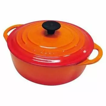 LE CREUSET Cocotte Bis Rondo 22cm Cast Enamel Orange AKK9906 France