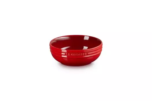 Le Creuset Deep Cherry Heat Cold Microwave Dishwasher Oven Heat Resistant Plate Japanese Dish, Plate, 13cm, Red, Resistant, Resistant, Oven, Safe,