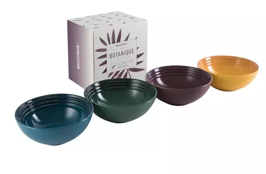 Le Creuset Deep Plate Cereal Bowl Heat Resistant Container Botanique Collection Heat Resistant Cold Resistant Microwave Oven Safe 4 Pieces Japanese