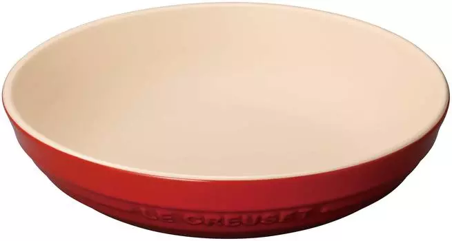 Le Creuset Deep Plate Round Dish 20 cm Cherry Red Heat Resistant Cold Resistant Microwave Oven Safe Japanese [Authorized Product]