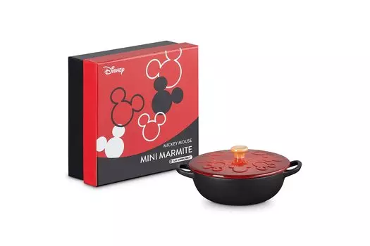 Le Creuset Disney Mickey Mouse Mini Marmite Cherry Red Matte Black Japanese [Authorized Product]