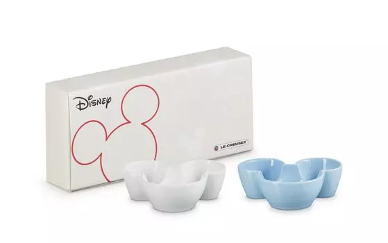 Le Creuset Disney Mickey Mouse Мини-тарелка Хлопок Coastal Blue Духовка Жаропрочная тарелка Посуда для микроволновой печи Посудомоечная машина Подарок Подарок Праздник Японский (2