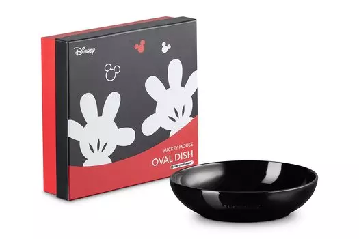 Le Creuset Disney Mickey Mouse Овальное блюдо 19 см Блестящая черная форма для духовки Жаропрочная японская форма [Авторизованный продукт]