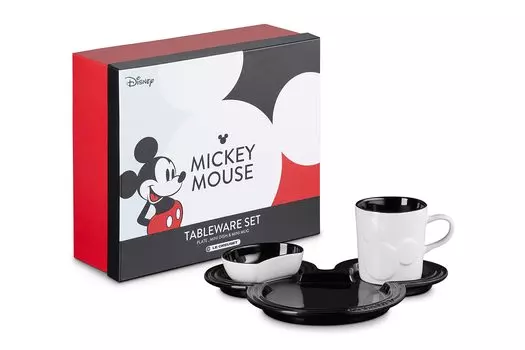 Le Creuset Disney Mickey Mouse Tableware Set Shiny Black Japanese [Авторизованный продукт]
