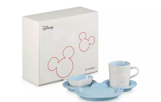 Le Creuset Disney Mickey Mouse Tableware Set Coastal Blue Микроволновая печь Посудомоечная машина Подарок Праздничный японский [Авторизованный продукт]