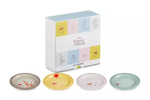 Le Creuset Disney Winnie the Pooh Plate 18cm 4 pieces Japanese [Authorized product]