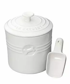 Le Creuset Food Container Pet Food Container White Japanese (with Scoop) [Authorized Product]