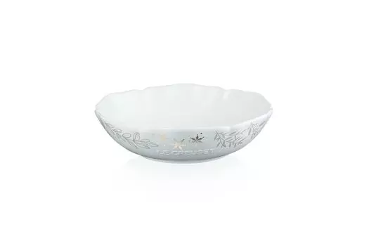 Le Creuset Frill Dish Cotton Elegant Frill Heat Resistant Container Heat Resistant Cold Resistant Microwave Oven Safe Japanese [Authorized Product]