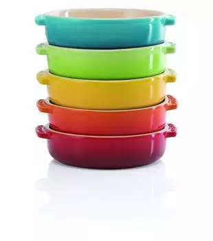 Le Creuset глубокая тарелка тапас 14 см радужная жаропрочная морозостойкая безопасная для использования в микроволновой печи 5 шт. форма для запекания жаропрочная тарелка форма для запекания