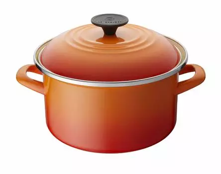 Le Creuset Эмалированная кастрюля EOS 20 см Оранжевая Газ IH Совместимая Японский [Официальный продукт] оранжевый
