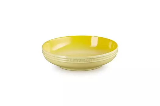 Le Creuset Круглая глубокая жаровня Холодная микроволновая печь Посудомоечная печь Жаропрочная гратен карри Паста Японская тарелка, Тарелка, 20 см, Soleil, Устойчивая,
