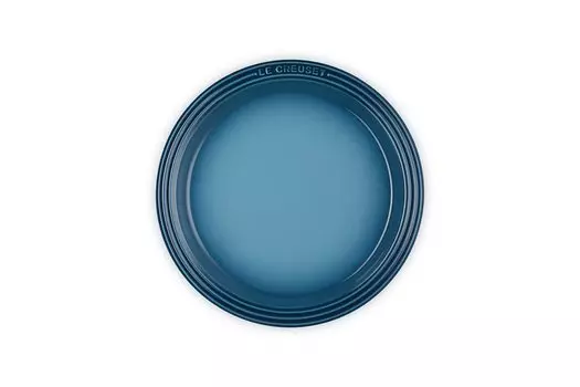 Le Creuset Leger Large Marine Heat and Cold Microwave Dishwasher Oven Heat Resistant Curry Pasta Plate Japanese Plate, Dish, 23cm, Blue, Resistant,
