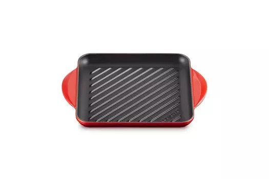 Le Creuset литая эмалированная двухручная кастрюля-гриль Carre 24 см вишневого цвета, газовая духовка IH, можно мыть в посудомоечной машине, японская [Авторизованный продукт]