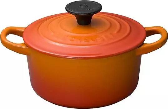 Le Creuset литой эмалированный чугун Signature Cocotte Ronde 18 IH посудомоечная машина оранжевый Кастрюля, двуручная кастрюля, Кастрюля, см, Газ, Духовка, Сейф, оранжевый