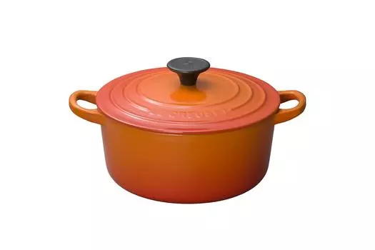 Le Creuset литой эмалированный горшок Cocotte Ronde 18 см оранжевый газовый IH духовой шкаф совместим с японским [Авторизованный продукт] оранжевый
