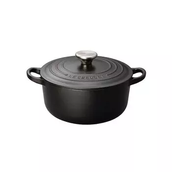 Le Creuset Литой эмалированный горшок Cocotte Ronde 16 см Матовый черный японский [Авторизованный продукт]