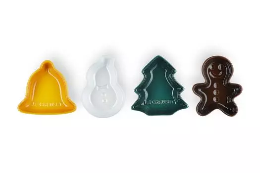 LE CREUSET Маленький набор мини-тарелок из 4 шт. рождественских термостойких холодостойких блюд для микроволновой печи японского производства [Авторизованный продукт]