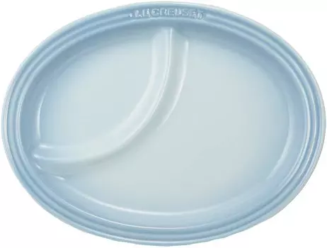 Le Creuset Multi Oval Plate Coastal Heat Cold Microwave Oven Baby First Gift Japanese Plate, (S), Blue, Resistant, Resistant, Safe, Gift, Meal, Boy s