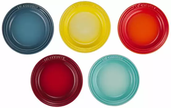 Le Creuset Plate Mini Round Plate Rainbow Heat-Stick-Free-Stick-Pressure-Microwave-Spray-Spray 5 Pieces-Stain-Silver-Touch ...