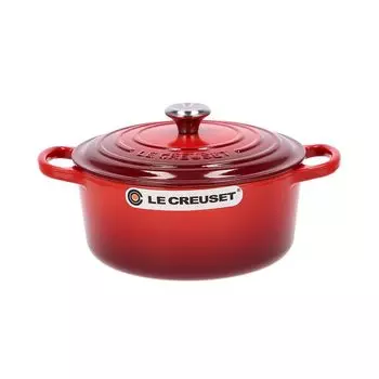 Le Creuset SIGNATURE Signature Cocotte ronde 22см Cocotte ronde Вишневый горшок Новая жизнь [Le Creuset] Двуручный [Предмет] вишня