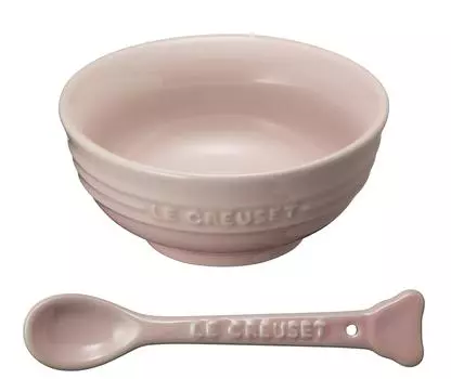 Le Creuset Tableware Детская миска Ложка Молочный Нагрев Холод Микроволновая печь Baby First Gift Японский набор, Детский и набор, Розовый, Устойчивый, Устойчивый, Безопасный,