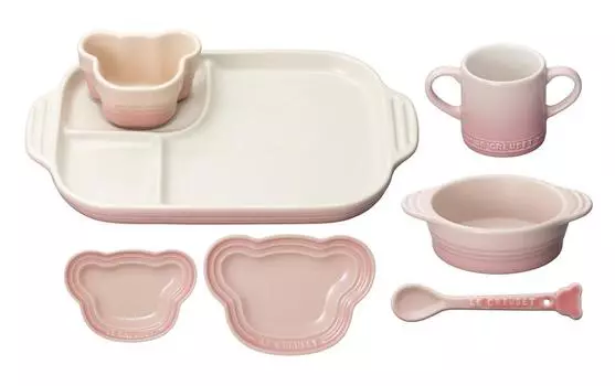 Le Creuset Tableware Детская посуда Milky Heat Cold Microwave Oven Baby First Gift Японский набор, детский набор, розовый, устойчивый, прочный, безопасный,