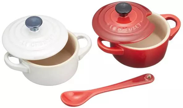 Le Creuset термостойкий контейнер груша кокотница вишня красный белый глянец термостойкий морозостойкий микроволновая печь безопасен свадебный подарок