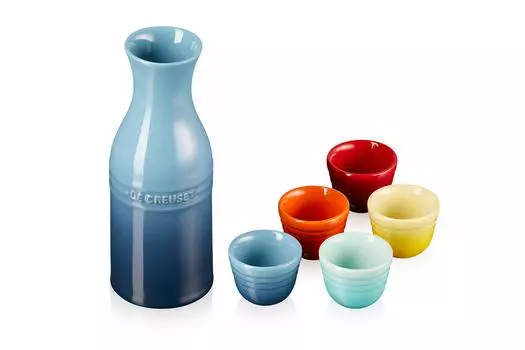 Le Creuset Tokkuri Ochoco SAKE Set Rainbow Day Birthday Sake Gift Japanese Father s [Authorized Product]
