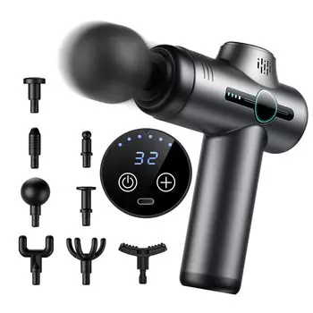 Le Dzx Fascia Release Gun MINI Fascia Release уровни сильной вибрации 8 головок 2000 мАч большая емкость использование для более чем 8 сенсорных операций ЖК-дисплея