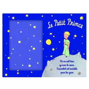 Le Petit Prince [Q3384] - Стеклянная рама Le Petit Prince синяя - 25x22 см (фото 10x15 см)