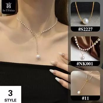 Le T Palais Модное простое жемчужное ожерелье, жемчужное колье-чокер, симпатичная двухслойная цепочка-бант, кулон для женщин, ювелирные изделия, подарок девушке
