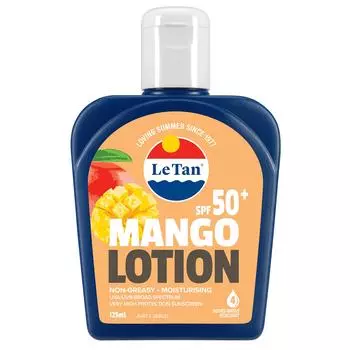 Le Tan Sunscreen Mango UV Protection Skin Care Sunscreen Lotion for Whole Body Made in Australia 125ml SPF50+ PA++++ (1 piece)