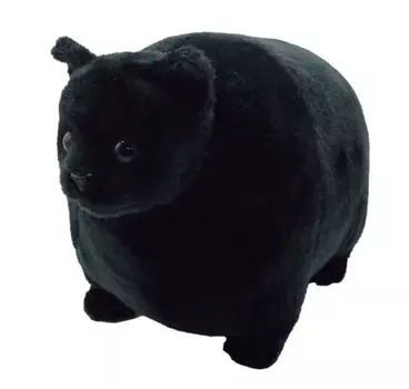 Lead Futocchi Zoo Cat Plush Toy Cat Kuroneko/Black