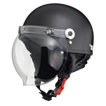 LEAD Motorcycle Helmet Jet CROSS with Bubble Shield Half Matte Black CR-760 - FREE (Head circumference 57cm~less than 60cm)