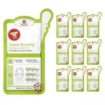 Leaders Insolution Tea Tree Relaxing Skin Renewal Sheet Mask RX 25 мл, 1 упаковка, 10 штук