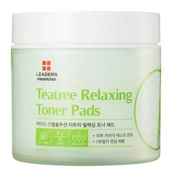 Leaders Step Solution Tea Tree Relaxing Toner Pad 150ml, 60 pieces, 1 piece
