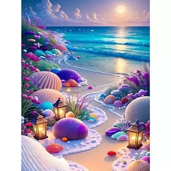 LEADINTOP Diamond Art Яркий морской пейзаж 30X40 см Набор для алмазной живописи Мозаичное искусство Популярное искусство из бисера Милый набор для начинающих Взрослые Дети DIY Набор для рукоделия