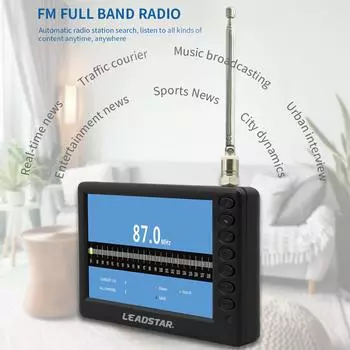 LEADSTAR D5 ATSC Цифровой ТВ-плеер с 5-дюймовым экраном Портативный карманный телевизор Автомобильный телевизор Мультимедиа US Plug чёрный