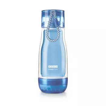 LEADWORKS ZOKU Core Bottle 355ml Blue Colorful Stylish Heat Resistant Durable Glass Borosilicate Hygienic Delicious Daily 39465 7.7xH21cm синий