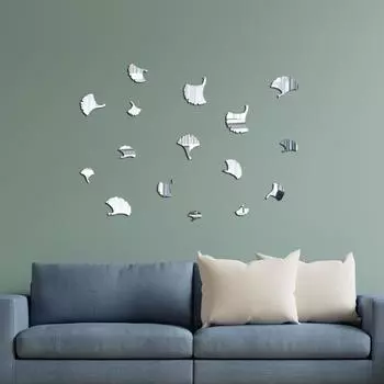 Leaf acrylic 3D wall stickers three-dimensional self-adhesive living room study room layout wall decoration stickers