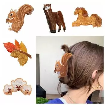 Leaf Acrylic Claw Clip Cartoon Large Shark Clip Funny Animal Hair Claw Girl Style C
