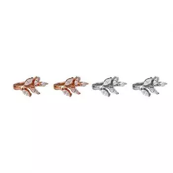 Leaf Ear Buckle Women s Simple Niche Design Temperament Light Luxury Zircon Leaf Earrings Earrings