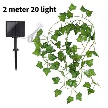 Leaf Green Solar Vine String Lights Courtyard Festival Decorative Night Lights 200cm